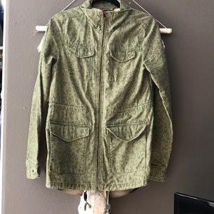 H&M cheetah green jacket